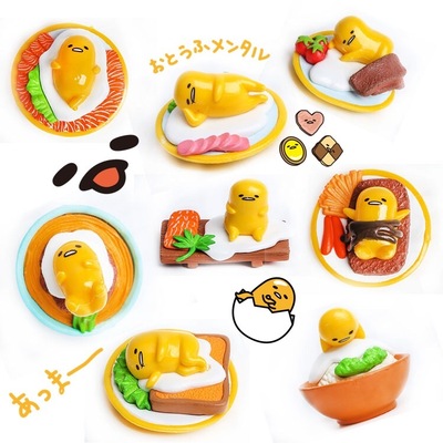 日本ぐでたま懒懒蛋Gudetuma 鸡蛋君寿司拉面食玩Q版 模型挂件