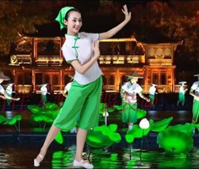 新款江南杭州峰会开幕式采茶舞曲秧歌服 小荷风采演出民族舞蹈服