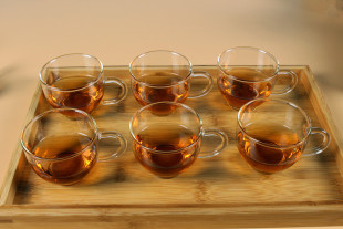 6只装50ml耐热玻璃杯子带把小茶杯品茗杯玻璃茶具功夫茶具茶杯