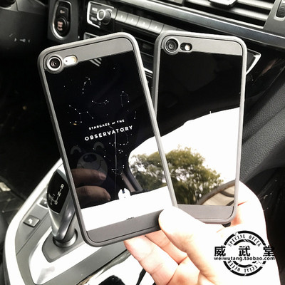 iPhone7手机壳苹果7plus软硅胶6s亚克力镜面i6保护套4.7原宿星空