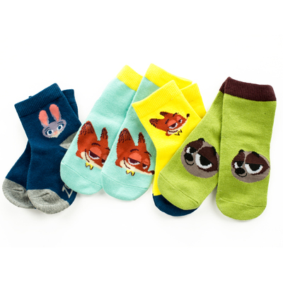 迪士尼袜子男童装中筒袜疯狂动物城春秋袜小童袜秋季儿童宝宝棉袜