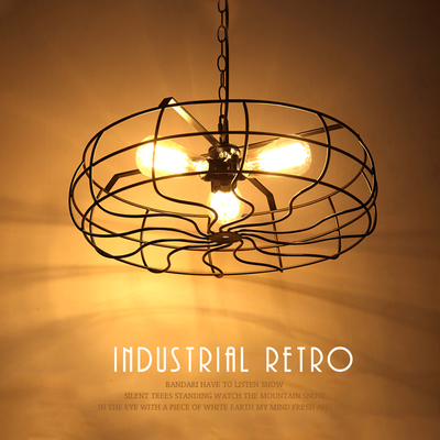 复古工业风吊灯北欧个性创意Loft漫咖啡厅酒吧餐厅铁艺风扇吊灯