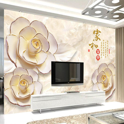 中式富贵家和万事兴壁画3D墙布无纺布墙纸客厅沙发电视背景墙壁纸