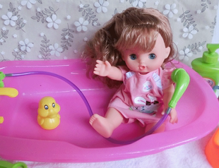 宝宝洗澡玩具 小浴盆澡盆婴儿戏水上玩具 儿童过家家洗澡娃娃玩具