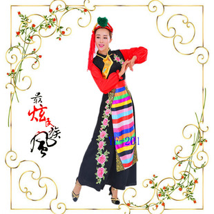 西藏少数民族舞蹈演出服饰藏族旅游舞台表演服装女春季特色演出服