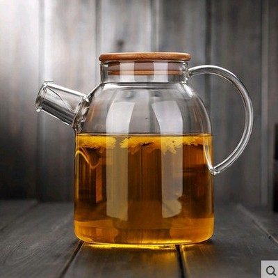 冷水壶玻璃耐热凉水壶大容量透明创意过滤花茶壶果汁壶带盖耐高温