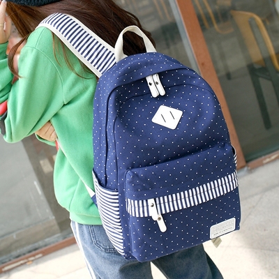 新款包包大容量旅行迷你帆布高中学生书包简约双肩包女子休闲背包