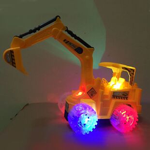 儿童玩具电动音乐万向挖掘机工程车万向挖掘机儿童电动工程车模型
