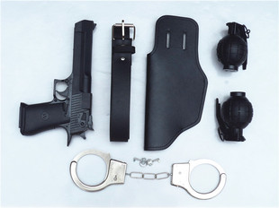 儿童特警玩具枪套装手枪手铐手雷头盔枪套皮带声光枪军事玩具配置