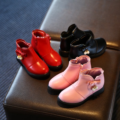 包邮春秋新款女童皮鞋韩版女孩子单靴高帮马丁靴3-4-5-6岁半短靴