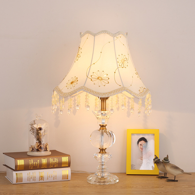 美式古典软装装饰水晶台灯创意客厅书房书桌卧室床头样板房摆件