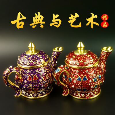 中国特色老北京景泰蓝小茶壶水壶珐琅工艺品 摆件摆设出国小礼品