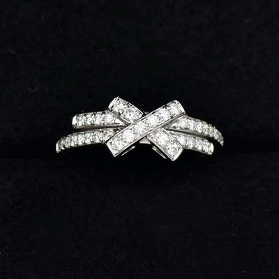美丽华珠宝2016新款18k白金钻石戒指x型钻戒交织的爱经典女戒