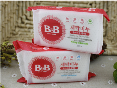 韩国保宁B&amp;B婴儿洗衣皂抗菌 BB皂 洋槐味香草味 200G