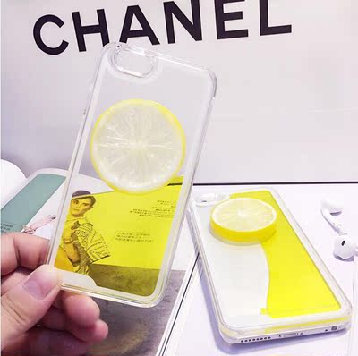 韩国定制iPhone6 plus柠檬手机壳iPhone6流动液体保护套6S流沙