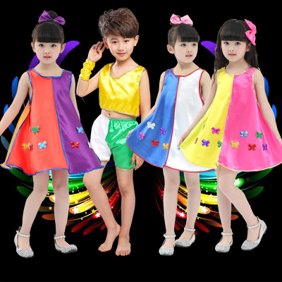 六一儿童节幼儿园女童舞台表演出服饰现代舞爵士舞蹈裙子9条包邮