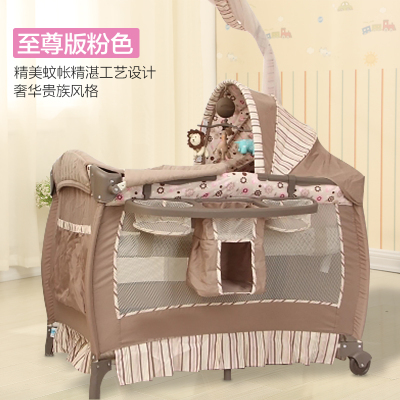 美国婴儿床Vricare多功能便携折叠婴儿床宝宝摇篮床儿童床0到4岁