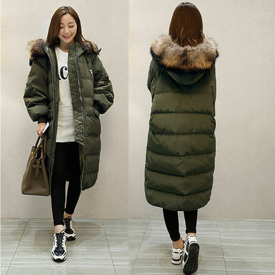 2016冬季韩国羽绒服女中长款加厚保暖大码学生修身大毛领外套潮流