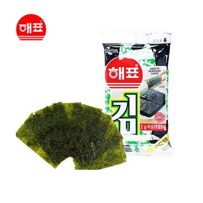 韩国进口海飘海牌海苔2g小袋装原味即食寿司拌饭休闲零食包邮