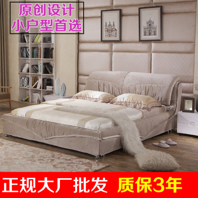 家具布艺床 小户型可拆洗布床1.5米 1.8米气动储物软床婚床双人床