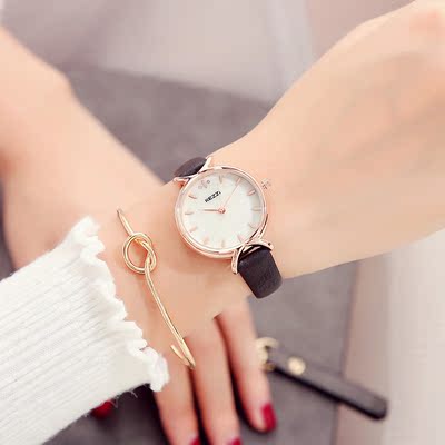 韩版手表女时尚潮流学生简约皮带休闲防水小清新水钻女生手表
