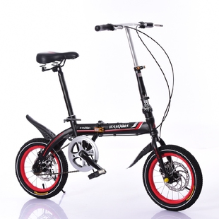 多省包邮儿童 便携式自行车14/16寸碟刹单车男女中小学生车折叠车