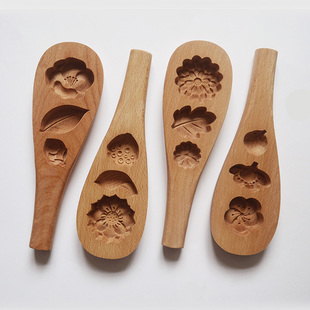 山舍|原创木制传统中秋糕点模具绿豆糕模具烘焙工具