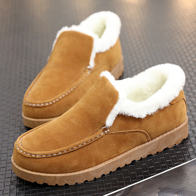 冬季新款男士雪地靴短筒棉靴男加绒加厚低帮中老年防滑保暖男棉鞋