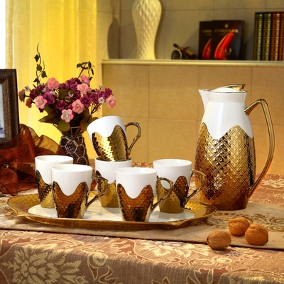 欧式冷水壶凉水杯陶瓷水具骨瓷家用大容量耐热高档茶具礼品整套装