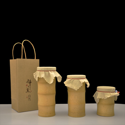 创意环保茶叶罐定制 红茶 绿茶茶叶竹制品包装 竹筒 竹罐子定做