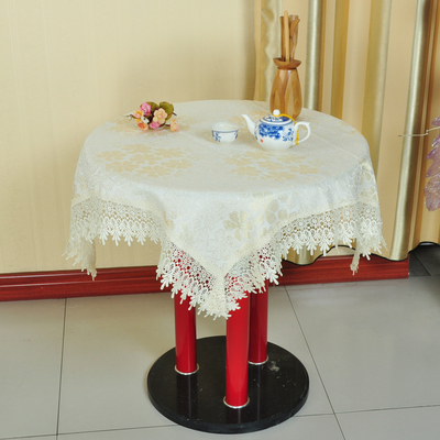 欧式圆形餐桌布田园布艺方形小圆桌布茶几布台布床头柜罩盖巾盖布