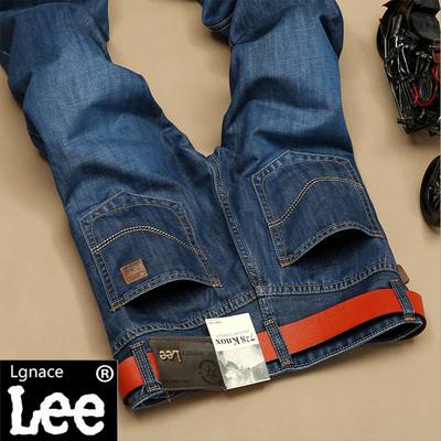 Lgnace lee韩版牛仔裤男生小脚修身型秋季薄款潮流青少年学生长裤
