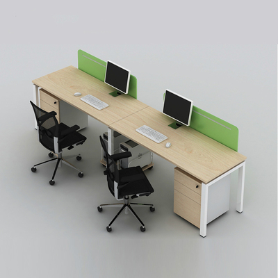 上海办公家具绿色屏风 2人位置并排组合 定做二位员工电脑桌 职员