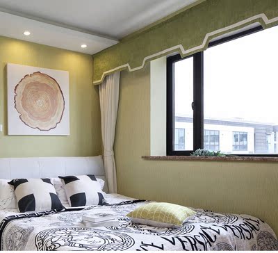 纯色窗帘简约现代地中海客厅大气窗帘成品