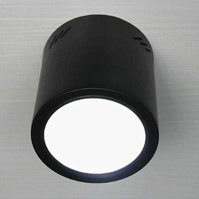 明装圆形LED筒灯4寸5寸6寸8寸9W12W1518W吊线桶型天花灯黑白外壳