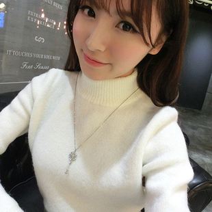 秋冬新款韩版高领毛衣打底衫女长袖套头加厚修身显瘦针织