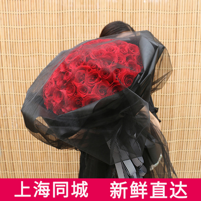 99朵红玫瑰圣诞节花束表白求婚生日女友爱人上海同城花店鲜花速递
