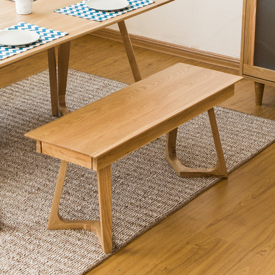 黑胡桃木长条凳长凳日式纯实木长椅原木橡木吃饭椅现代餐厅