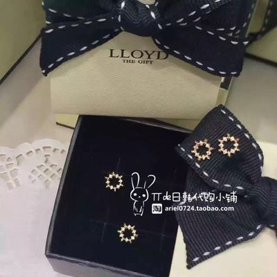 预！韩国代购 LLOYD专柜 新款特价 六角星10K耳钉 两色