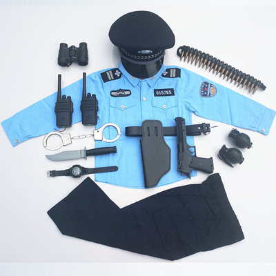 儿童小警察特警演出制服装备电动玩具枪套装COS小交警小军人道具
