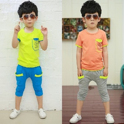 16新款男童夏装套装3-4-5-6-9岁儿童装运动韩版短袖T恤潮包邮