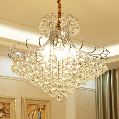 欧式创意水晶吊灯客厅餐厅饭厅卧室书房现代简约铬色豪华灯饰灯具