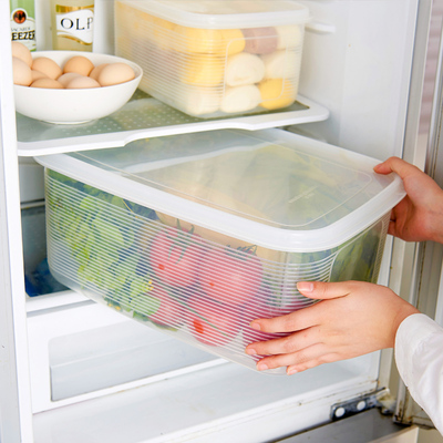包邮 日式超大容量冰箱塑料保鲜盒水果蔬菜干货密封盒收纳盒米桶
