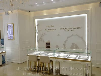白色金属珠宝首饰品展示柜钻石铂金银饰展柜不锈钢精品透明玻璃柜