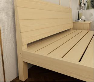 简易实木松木儿童床单人床1.2米1米双人床1.5米原木简约现代成人