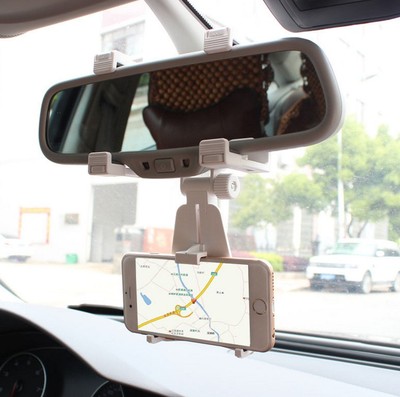 车载后视镜手机支架 导航支架 可调节伸缩行车记录仪改装手机架