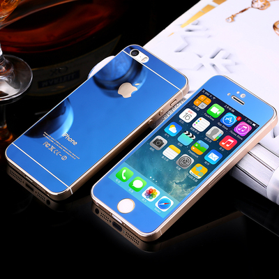 iPhone5s钢化玻璃膜5s彩色贴膜苹果5s手机前后钢化膜彩膜防爆贴膜