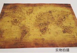 复古欧式牛皮纸藏宝图航海图世界地图cosplay海盗寻宝图仿古地图