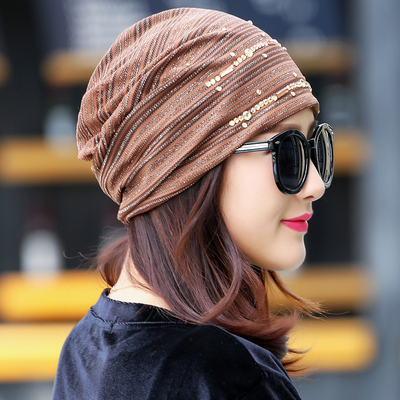 帽子女夏韩版月子帽透气头巾帽套头帽光头化疗帽女薄款蕾丝包头帽
