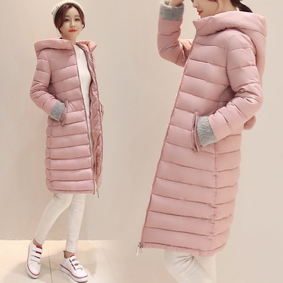 2016冬季韩版新款棉衣女中长款冬天学生修身羽绒棉服棉袄外套冬装